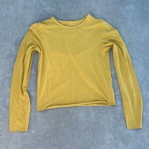 anthropologie long sleeve raw hem scoop neck sweater top tee t-shirt basics